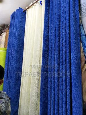 Blue Curtains and Cream Sheers