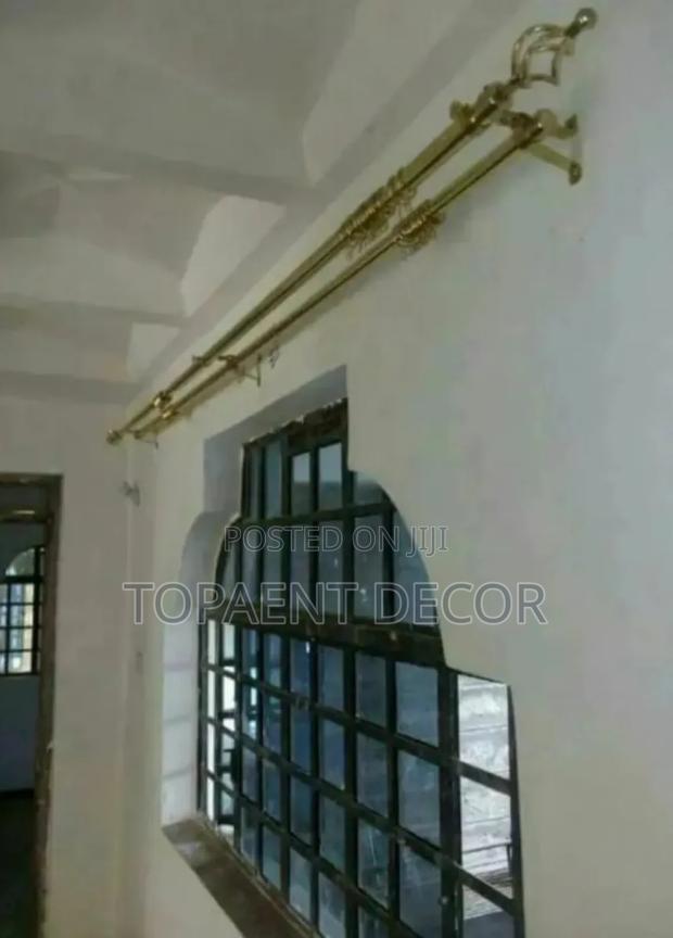 4m Double Shinny Adjustable Window Curtain Rods - main view