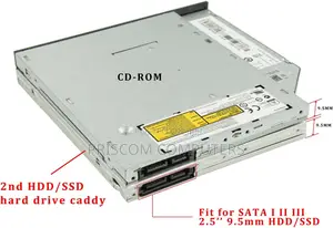 9.5mm Universal SATA 2nd HDD SSD Hard Drive Caddy for CD/DVD
