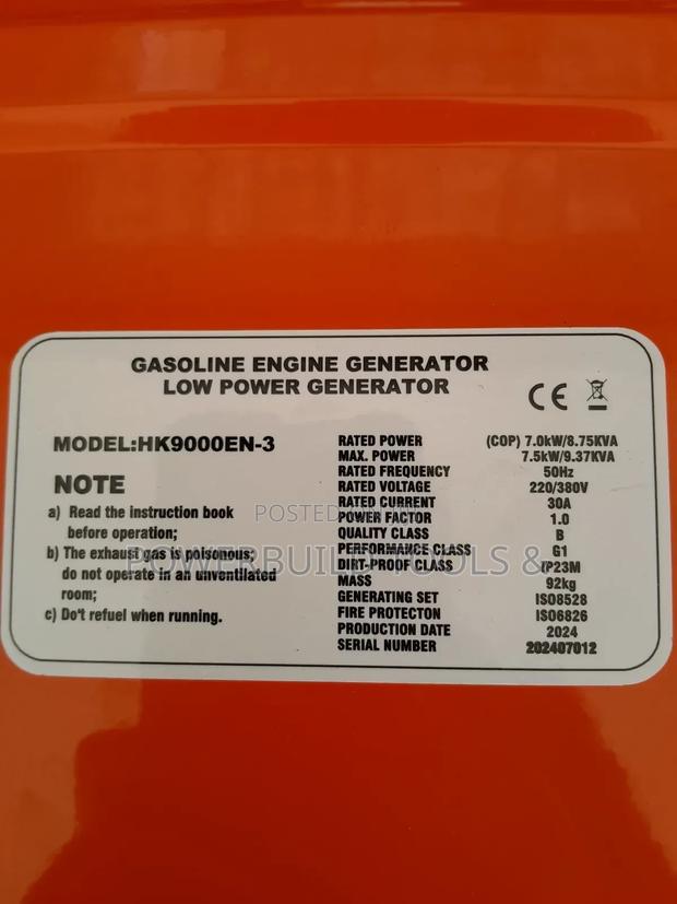 Hisaki 9kva Dual Phase Petrol Generator - thumbnail 4