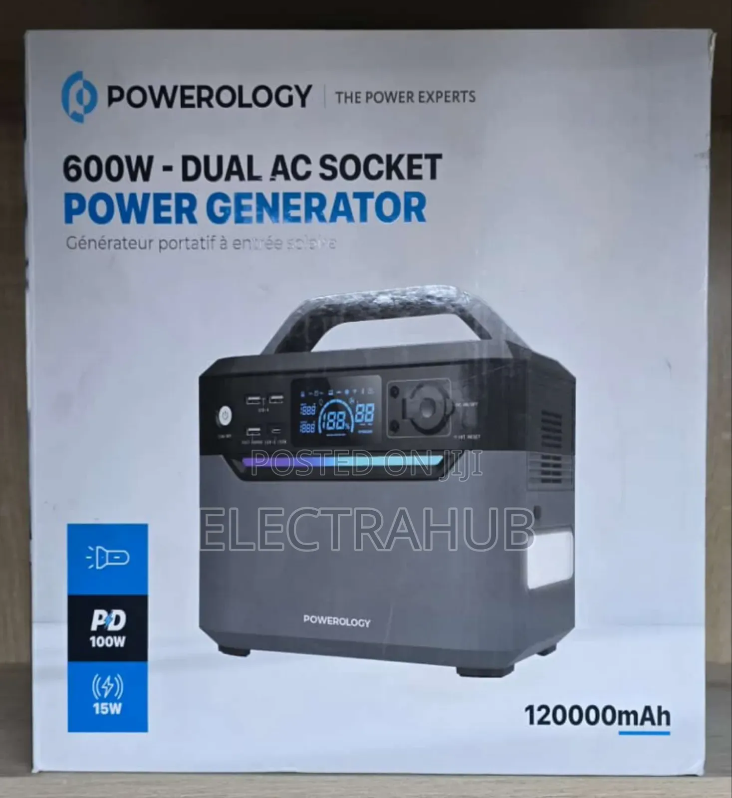 Powerology 600W Socket Power Generator New Sealed in a Shop