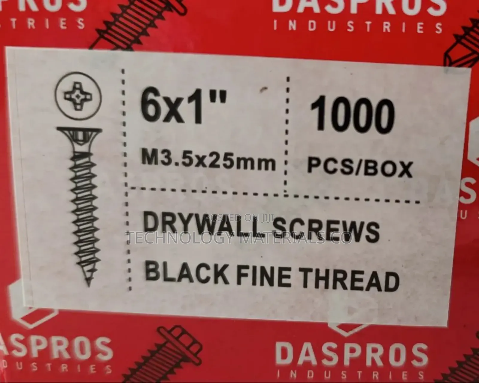 Gypsum/Drywall Screws(1 Inch) 1000 PCS/BOX.