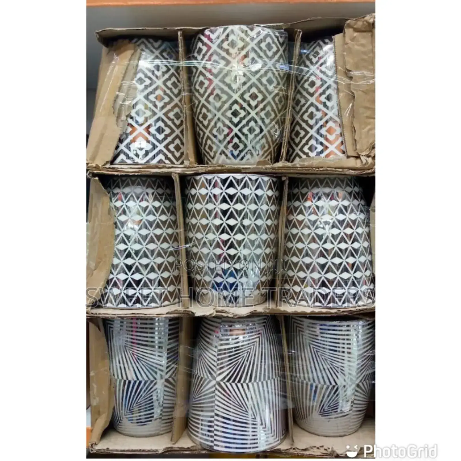 6pcs Silver Mugs 350ml Pattern 6 Pcs*