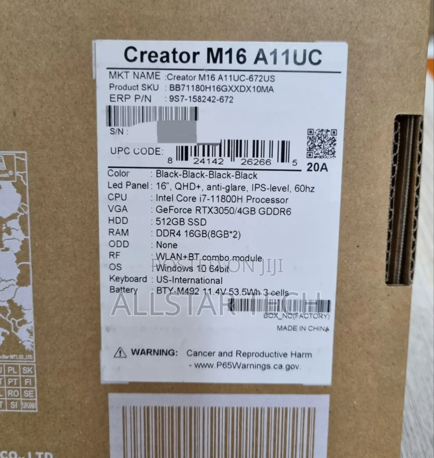 Laptop MSI 16GB Intel Core I7 SSD 512GB