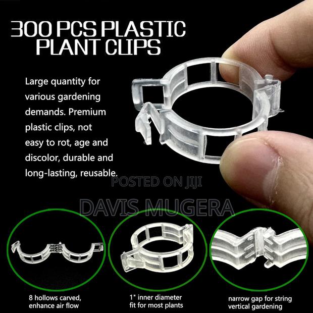 300pcs Tomato Clips, Plastic Trellis Clips Plant Support - thumbnail 6