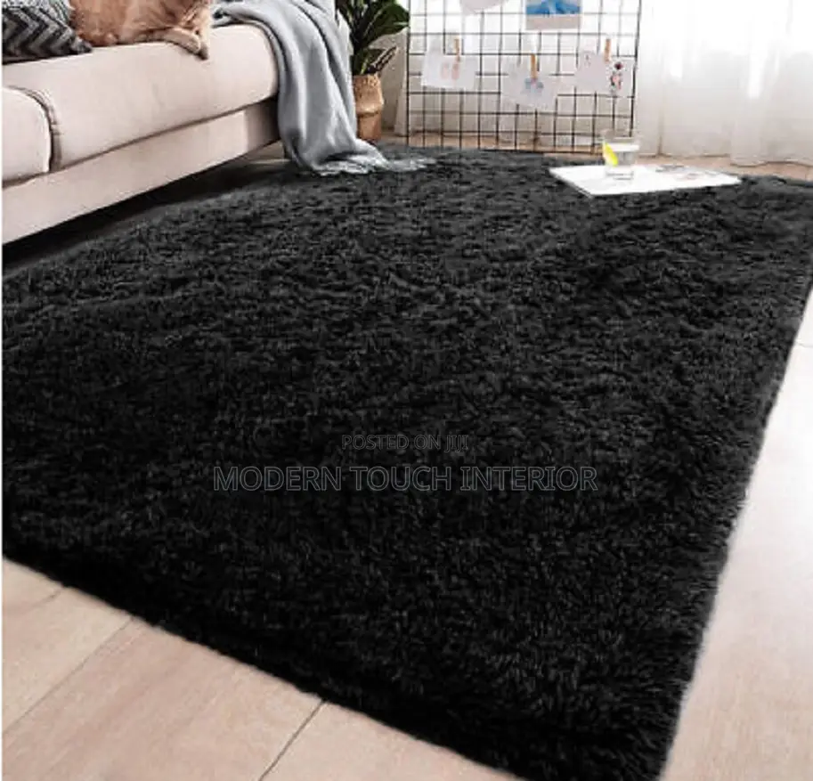 Black Fluffy Carpet