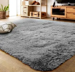 Grey Fluffy Carpet