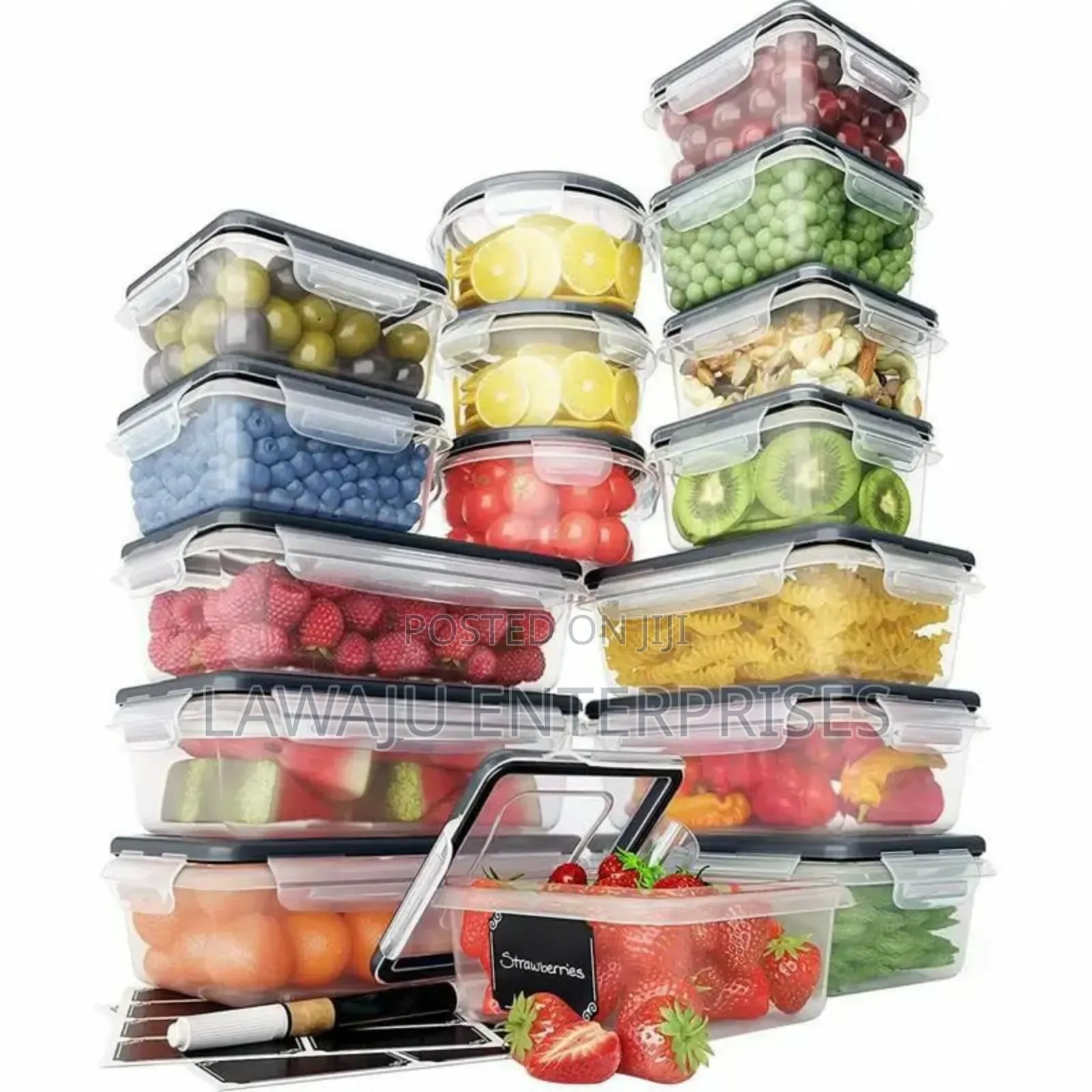 16pcs BPA Free Plastic Airtight Containers