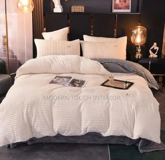 6 by 6 White Velvet Duvets