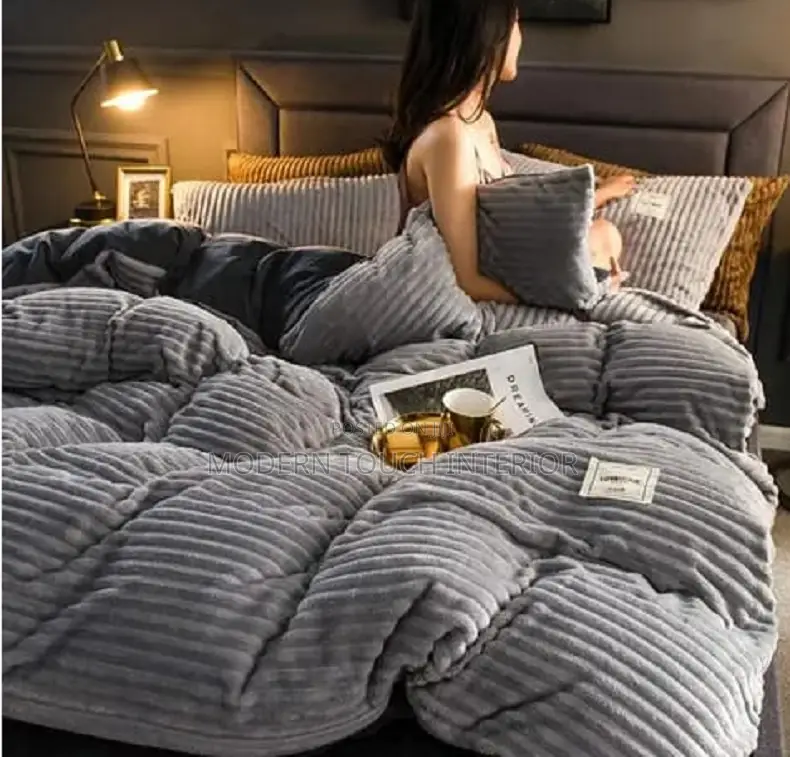 Grey 6 by 6 Velvet Duvet