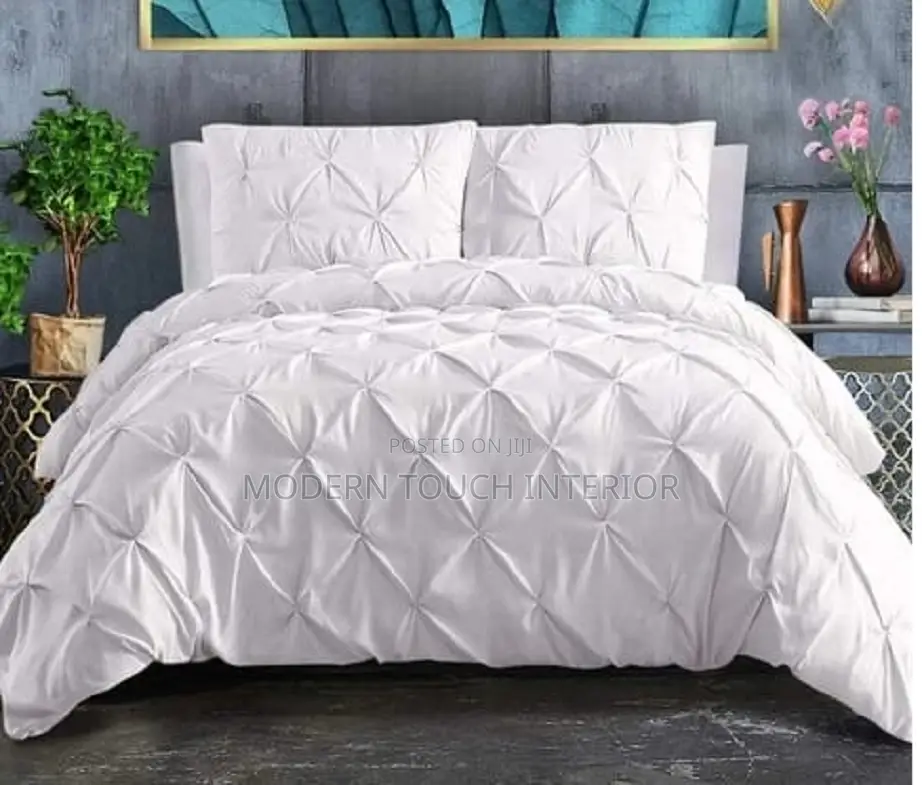 White Pin Tuck Duvet Cover
