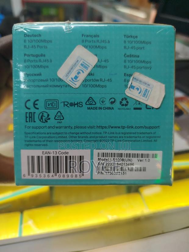 8 Port 10 / 100 MBPS TP Link - thumbnail 4