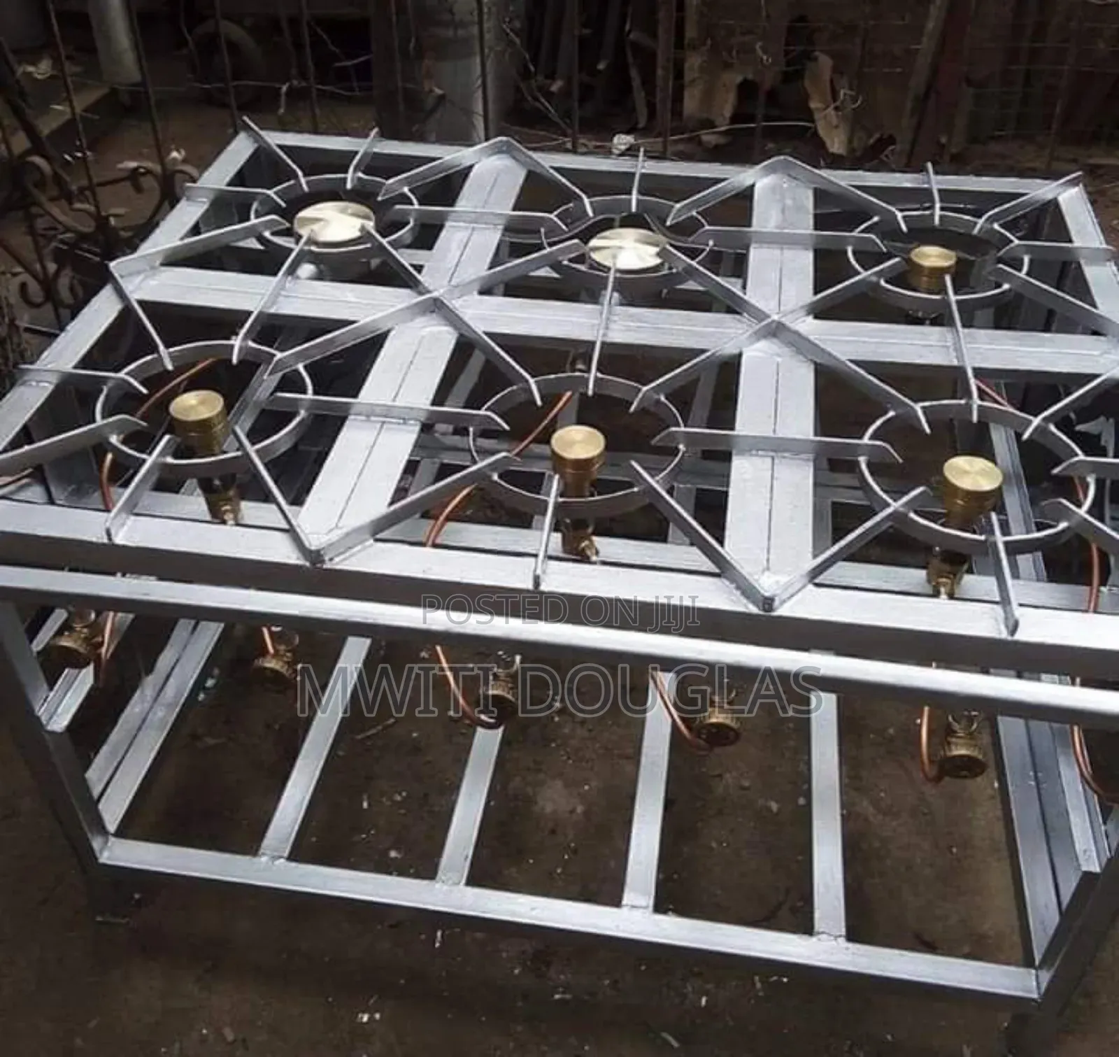 Racked Stainless Steel Six Burners Gas Cooker