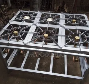 Racked Stainless Steel Six Burners Gas Cooker
