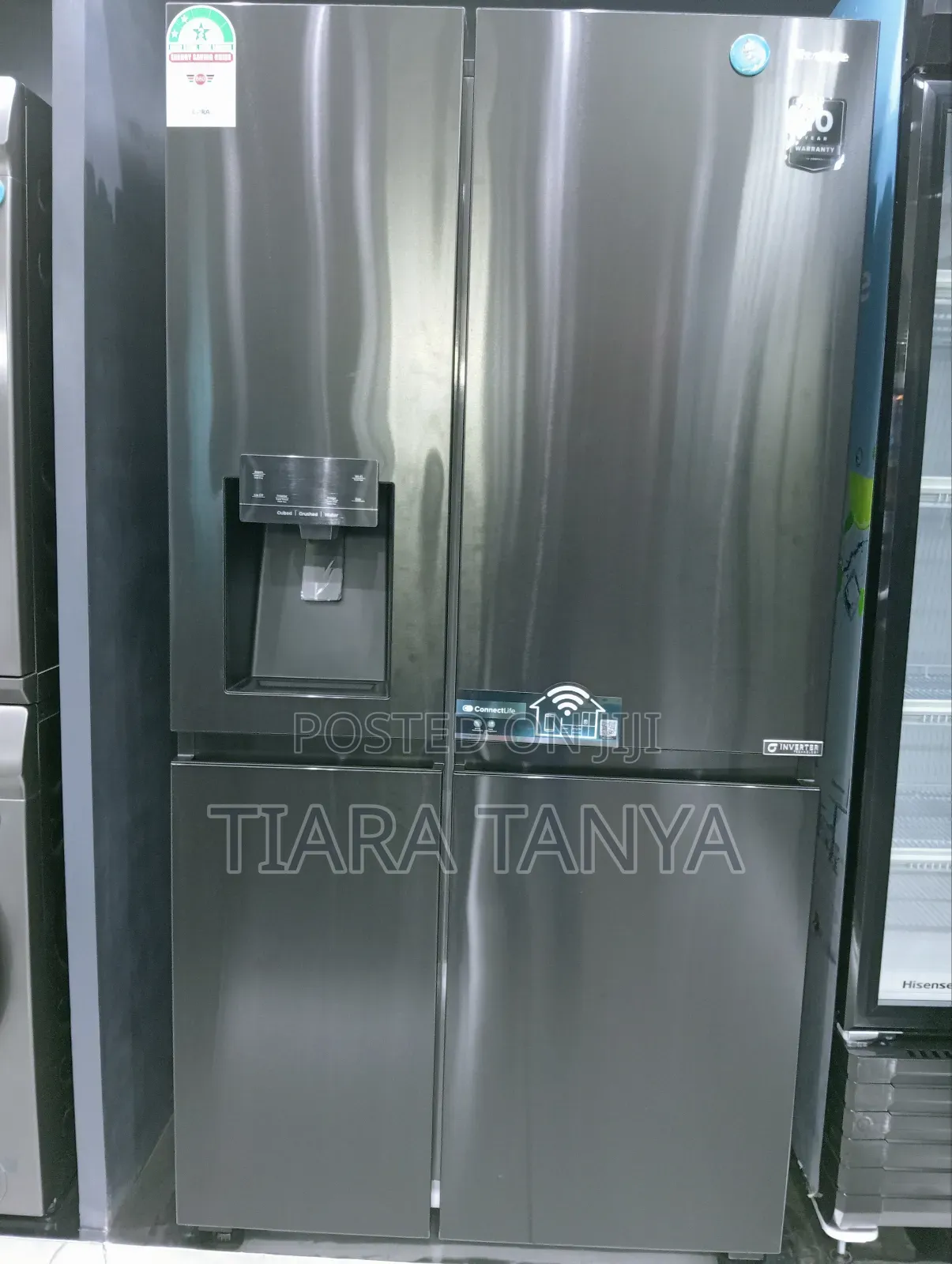 Hisense628l Side by Side Refrigerator With Water Dispenser
