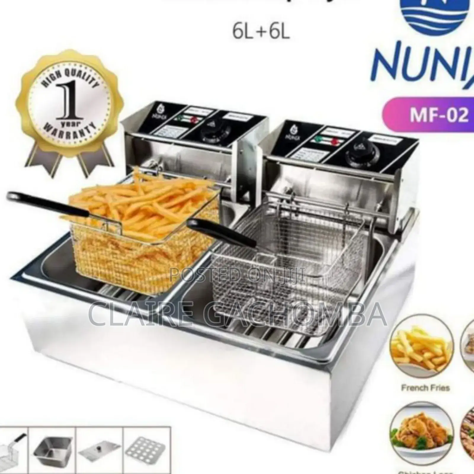 MF-02 Nunix Electric Double Deep Fryer 12L