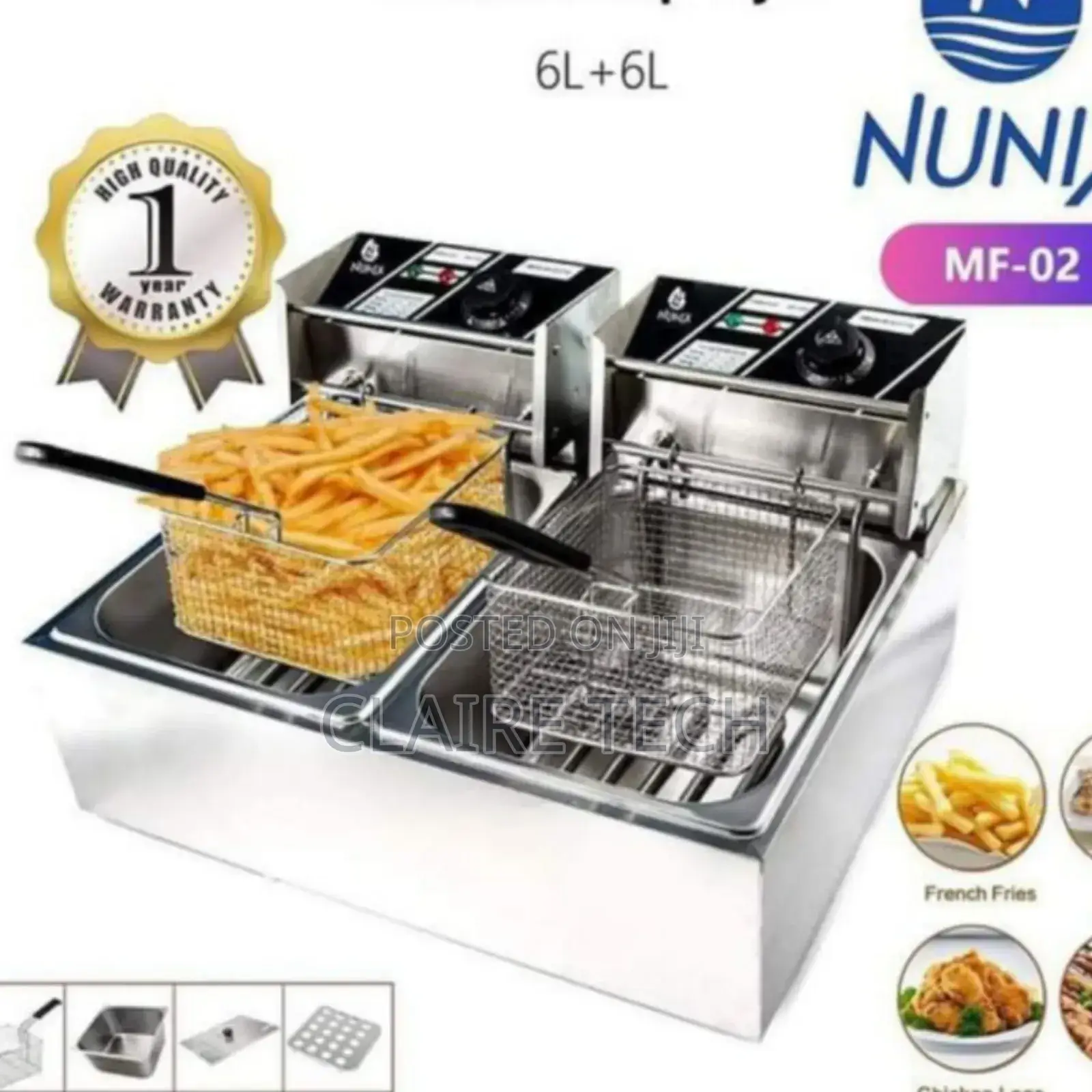 MF-02 Nunix Electric Double Deep Fryer 12L