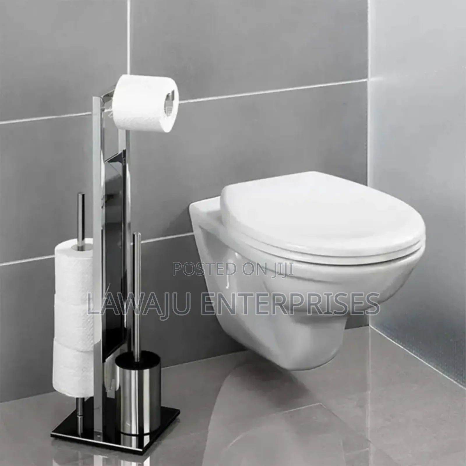 Silver Free Standing Tissue Holder