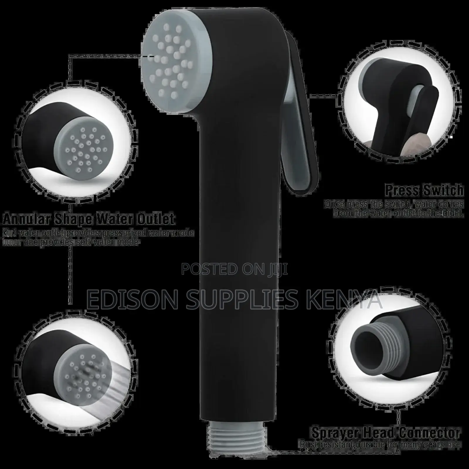 Black Arabic Shower Bidet Spray Matte Black Shattaf