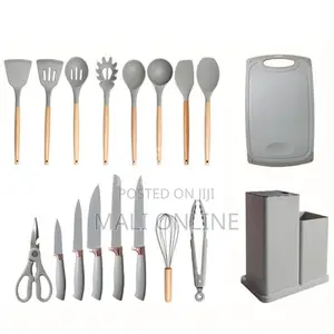 Silicone Spoon Set With Chopping Board and Knife Set 19pcs