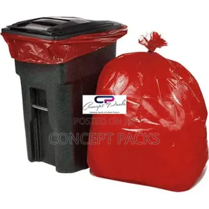 50 Pc Normal Household Garbage Bags - Red and Yellow.