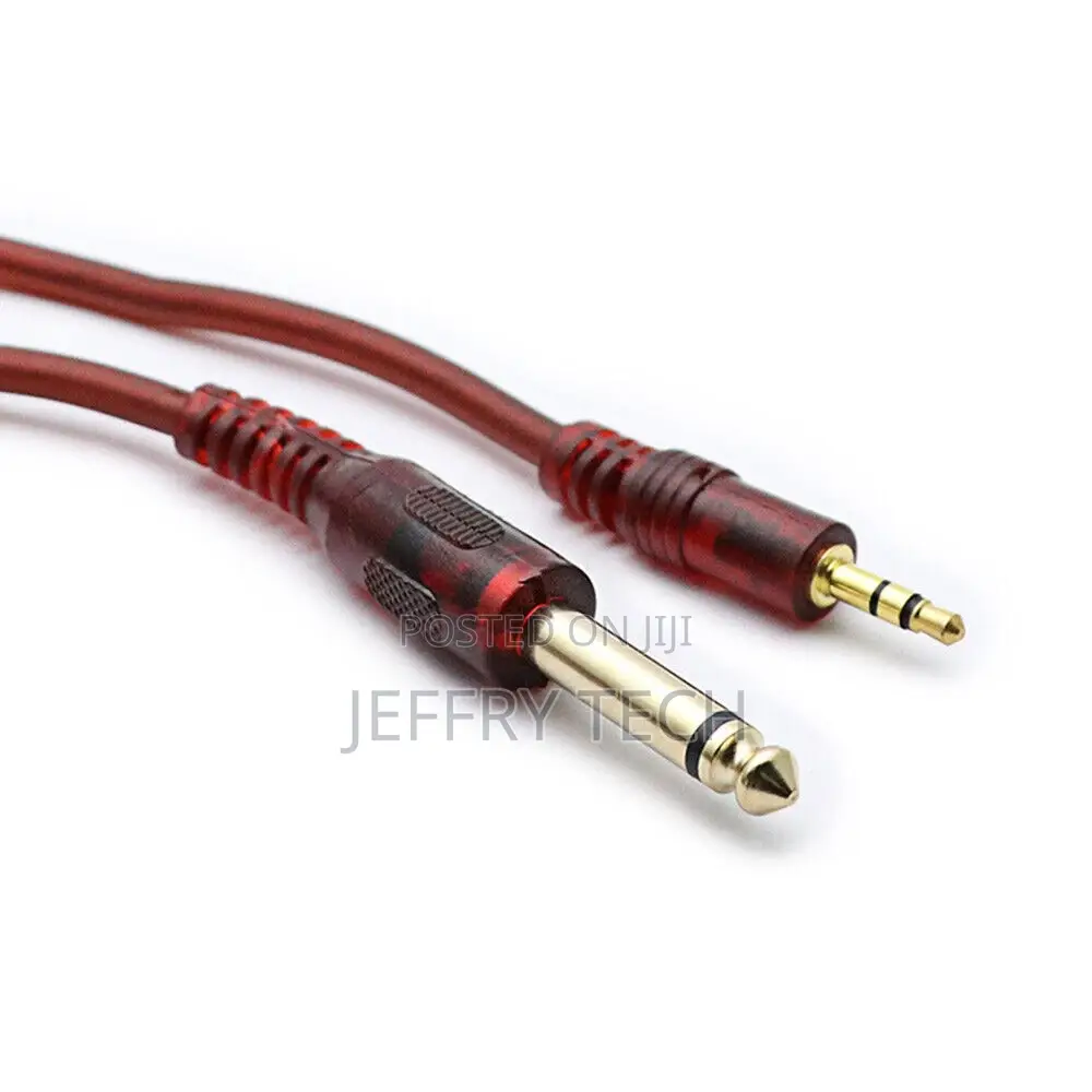 1.8metre 3.5mm 1/8" Male to 6.35mm 1/4" Male TRS Stereo