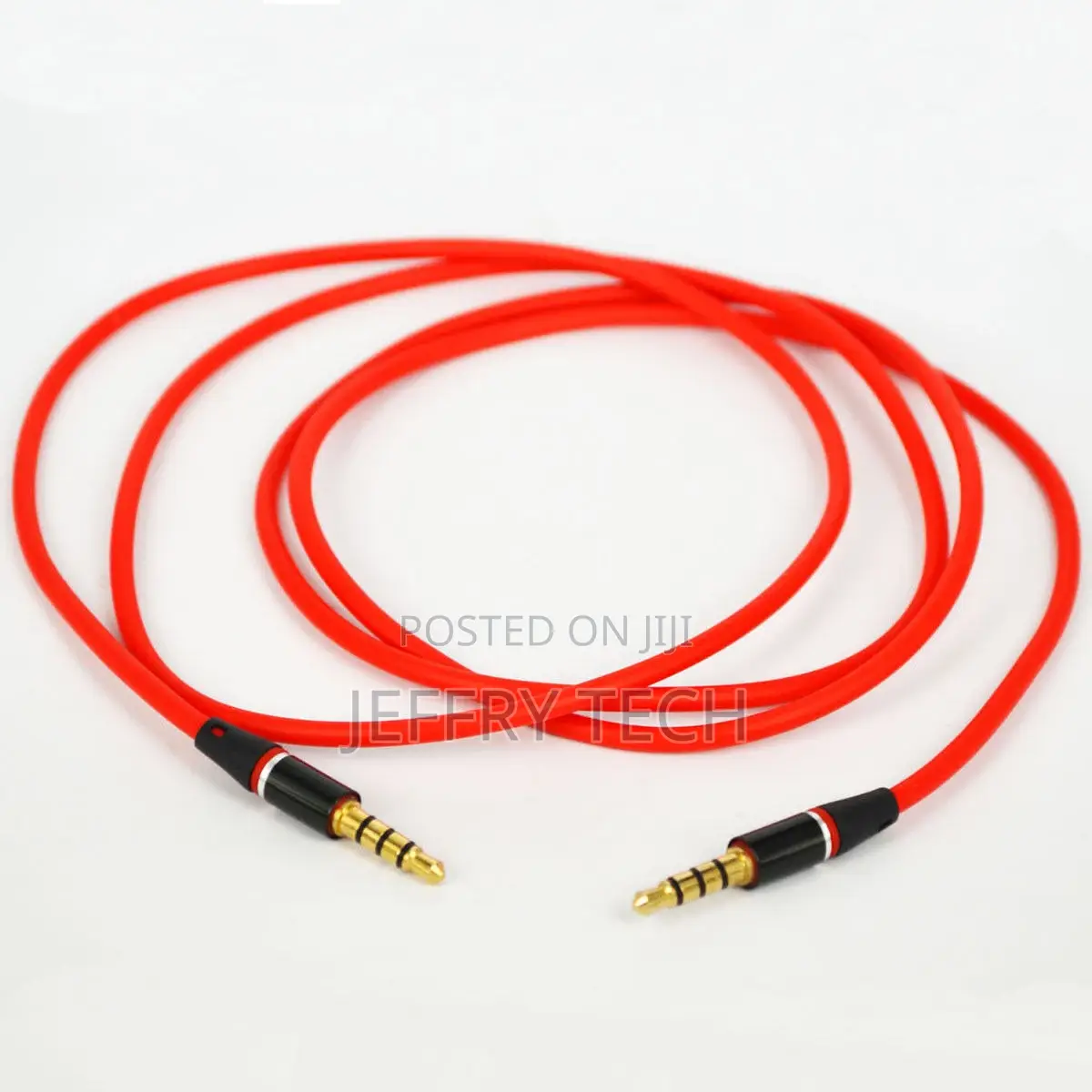 Red New 3.5mm 4 Pole Male to M Record Car Aux Audio Cord Hea