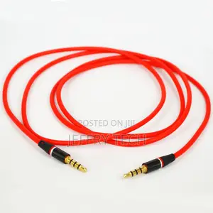 Red New 3.5mm 4 Pole Male to M Record Car Aux Audio Cord Hea