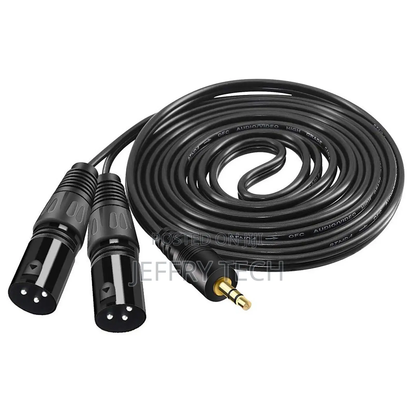 5 Ft Stereo 1/8" 3.5mm Plug to 2 XLR 3pin Male Y Splitter P