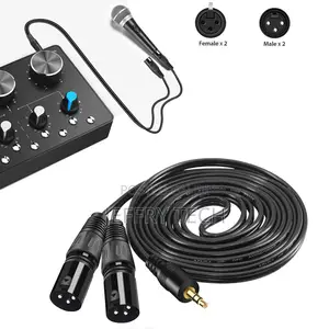 5 Ft Stereo 1/8" 3.5mm Plug to 2 XLR 3pin Male Y Splitter P
