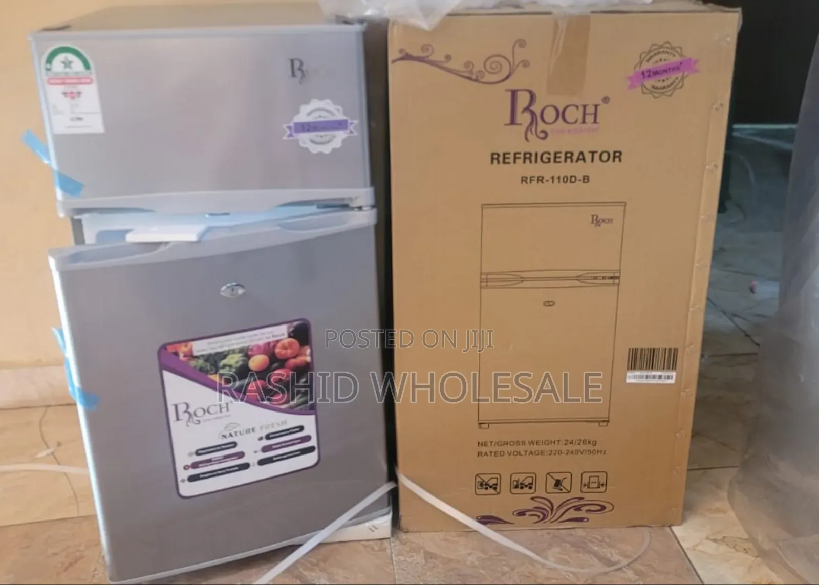 Roch 108l Double Door Fridge