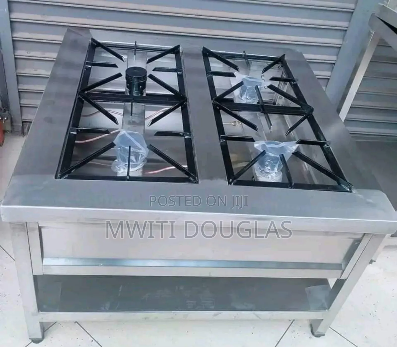 High Pressure Four Burner Gas Cooker, Stainless