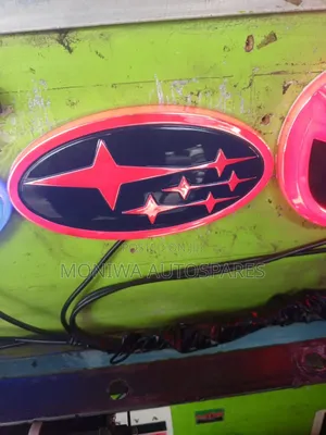 Subaru Logo With Lights Blue and Red