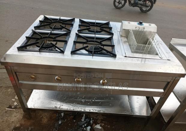 Budget Friendly Four Burner Stainless Steel Combined Unit