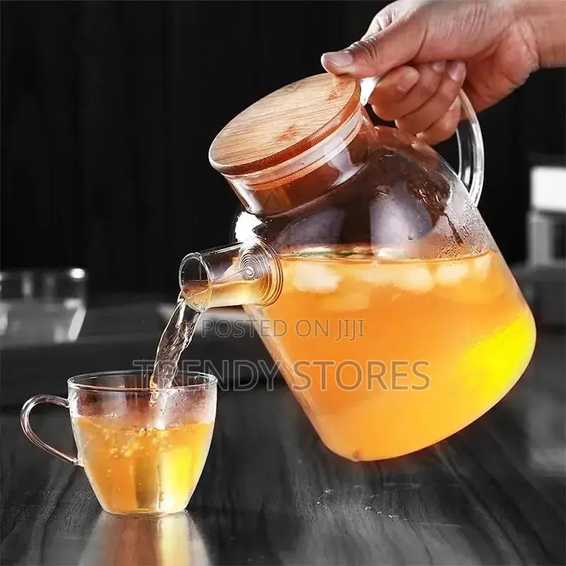 1.8L Glass Teapot With Bamboo Lid