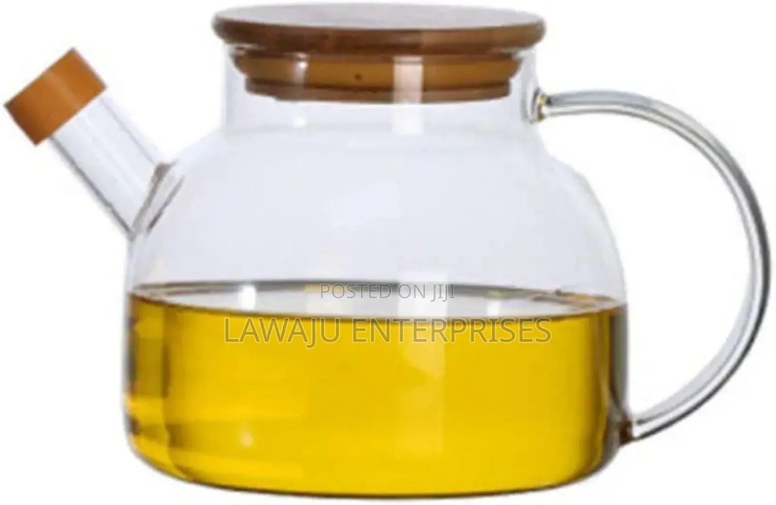 1L Borosilicate Glass Tea Pot With Bamboo Lid