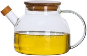 1L Borosilicate Glass Tea Pot With Bamboo Lid