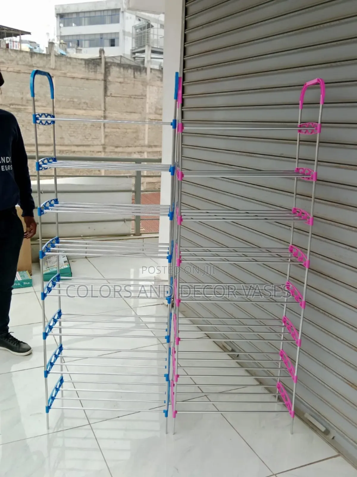 Shoe Racks Pink and Blue