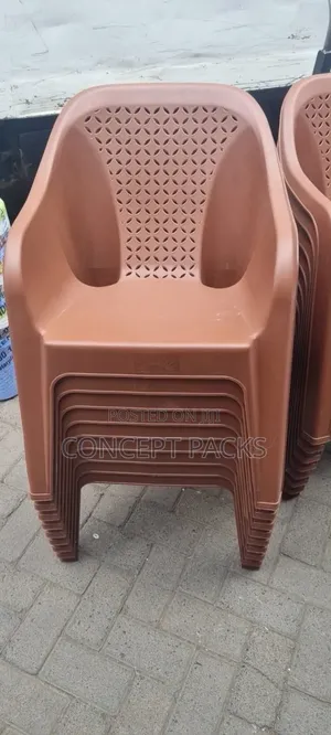 Brown Plastic Easy Chair.