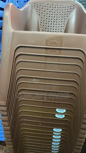 Brown Plastic Easy Chair.