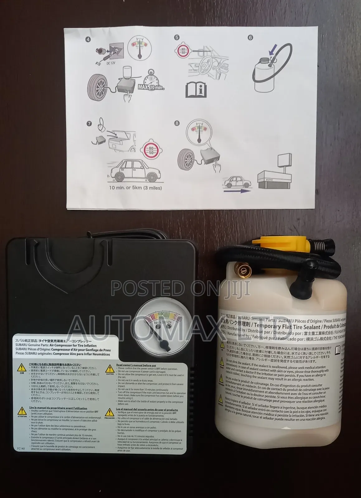 Genuine Subaru Tyre Inflator With Emergency Sealant Ex-Japan