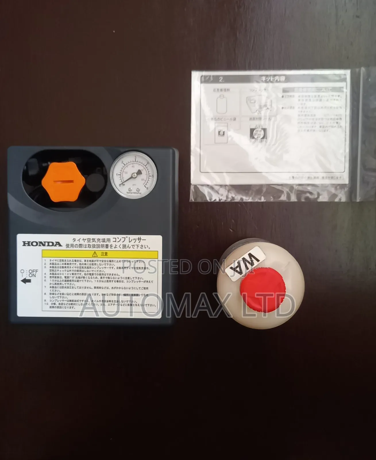 Genuine Honda Tyre Inflator With Emergency Sealant (Ex-Japan) -