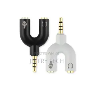 F79 Audio Jack Y Splitter Adapter 3.5mm Male to 2x Female He