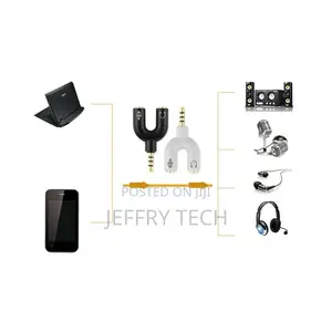 F79 Audio Jack Y Splitter Adapter 3.5mm Male to 2x Female He