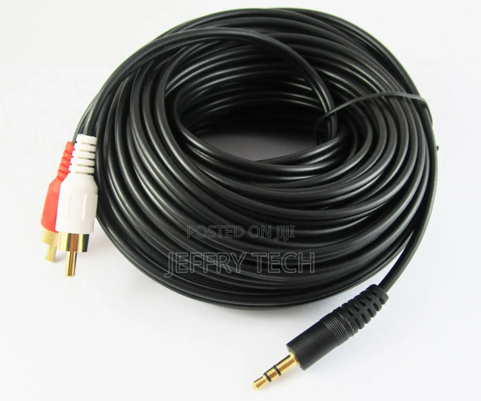 20M 60ft Aux 3.5mm Gold Male Plug to 2 RCA Gold Male Stereo