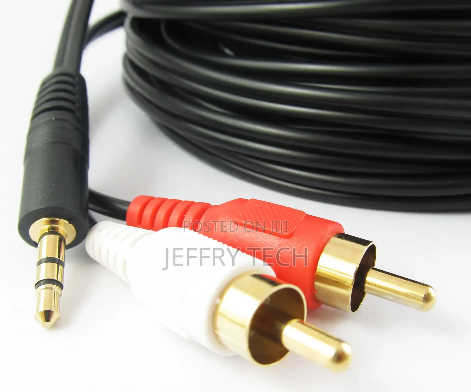 20M 60ft Aux 3.5mm Gold Male Plug to 2 RCA Gold Male Stereo