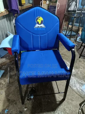 Church Chair, Blue With Armrest and Logo ,