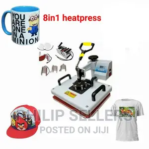 8 IN 1 Plate Mug Cap T-shirt Heat Press Machine