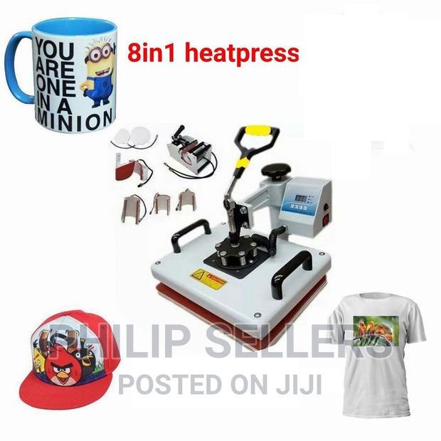 8 IN 1 Plate Mug Cap T-shirt Heat Press Machine