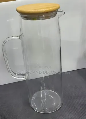Heat Resistant Glass Jar With Airtight Bamboo Lid,1.2ltr